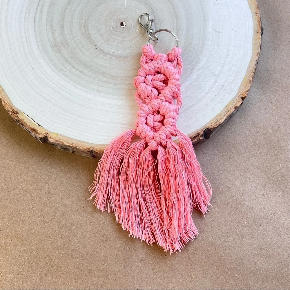Macrame Handcrafted Keychain Boho Chic Style